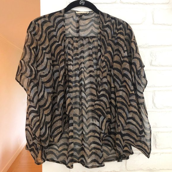 Lush Tiger Striped Sheer Kimono - Picture 1 of 3